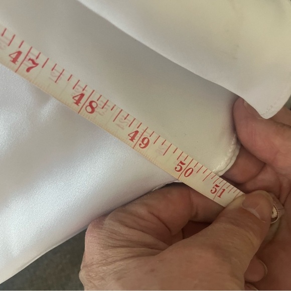 David's Bridal White Wedding Dress with Silver Accents - Picture 5 of 7